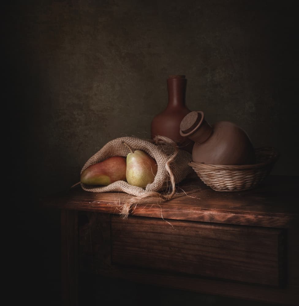 Rustic Pear Still Life by Margareth Perfoncio — canvas wall art