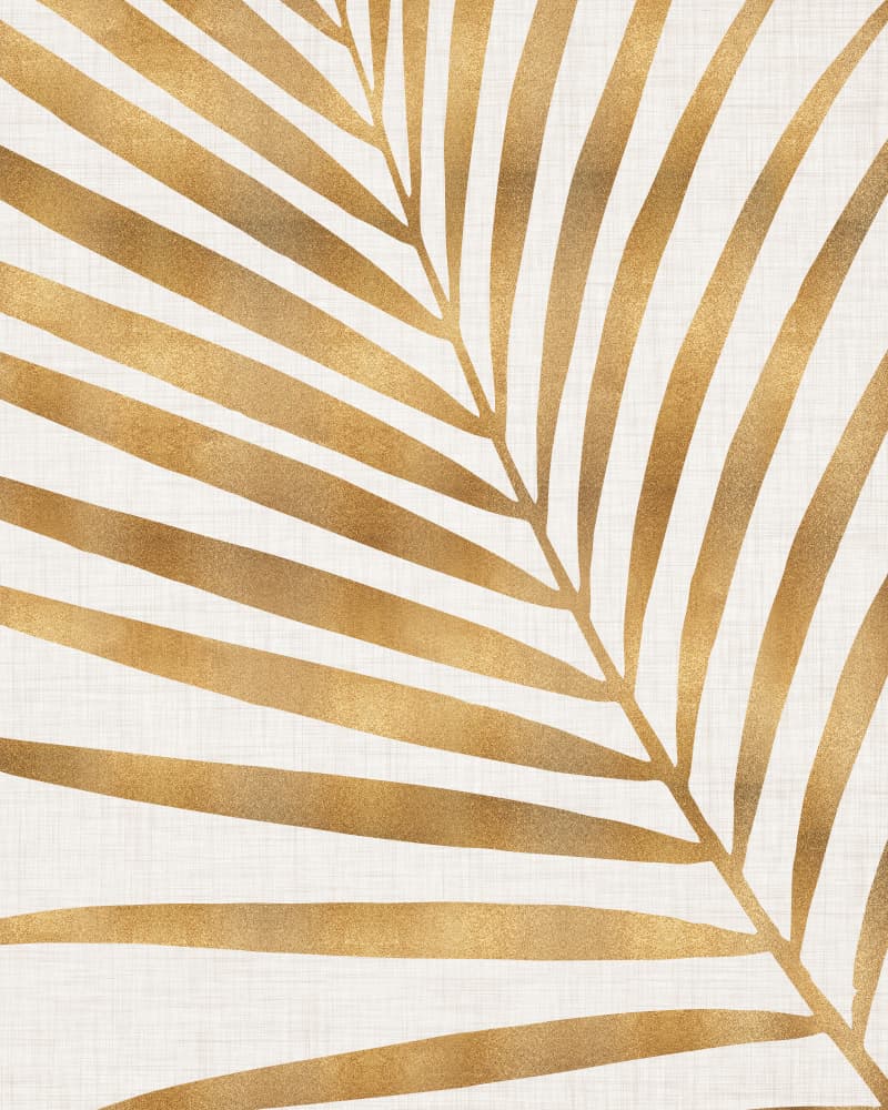 Gold Palm Leaf by Kristian Gallagher — canvas wall art