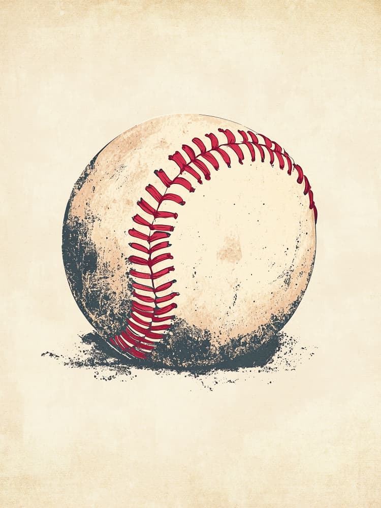 Vintage Baseball Ball by Pictufy Studio IV — canvas wall art