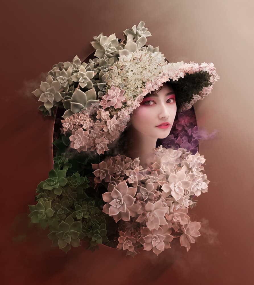 Ethereal Succulent Portrait by kazutoshikawakami — canvas wall art