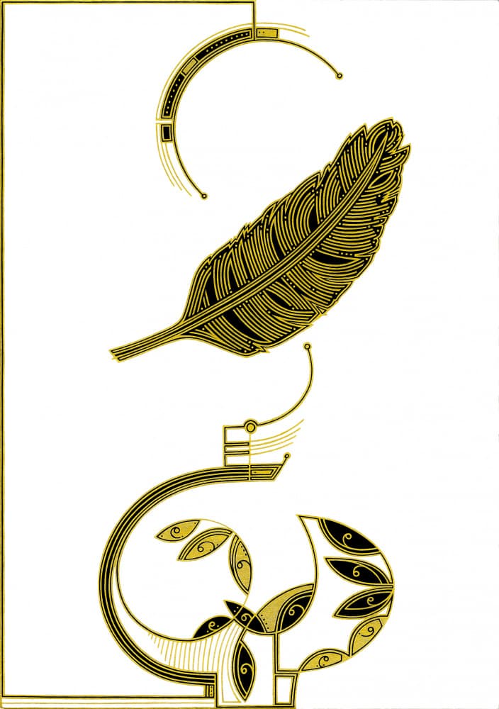 Elegant Golden Feather by Iona Gilburt — canvas wall art