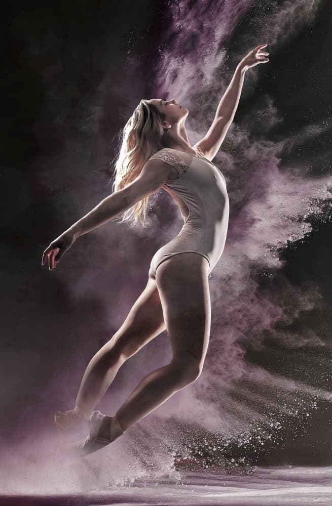 Graceful Dancer in Purple Dust by Marcel Egger — canvas wall art