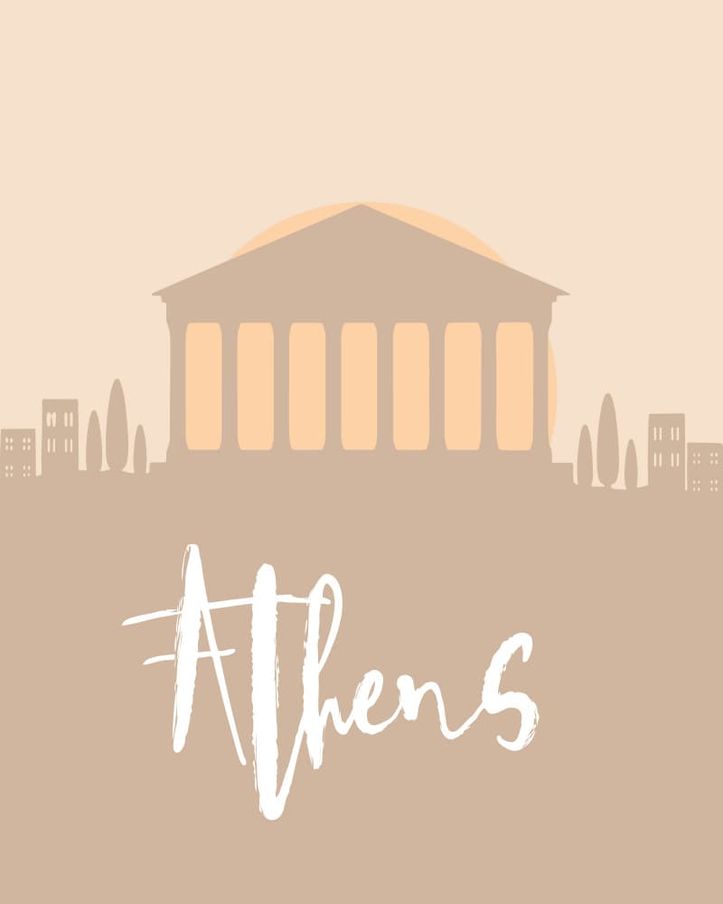Athens Golden Sunset by Emiliano Deificus — canvas wall art
