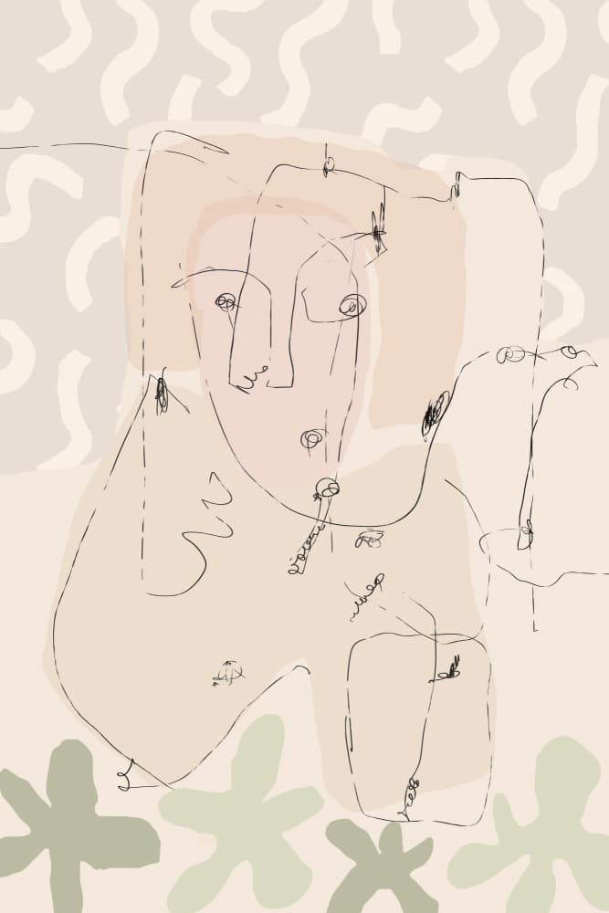 Organic Line Faces by Treechild — canvas wall art