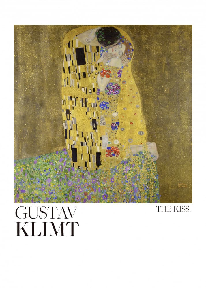 The Kiss (1907–1908) Poster by Gustav Klimt — canvas wall art
