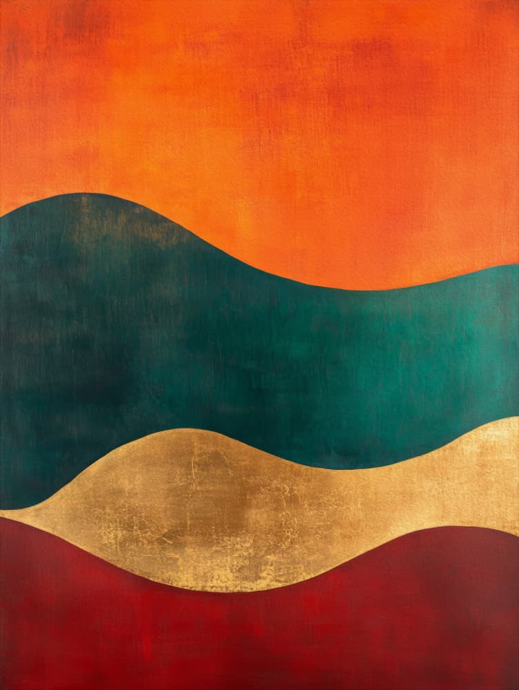 Golden Desert Waves by Bilge Paksoylu — canvas wall art
