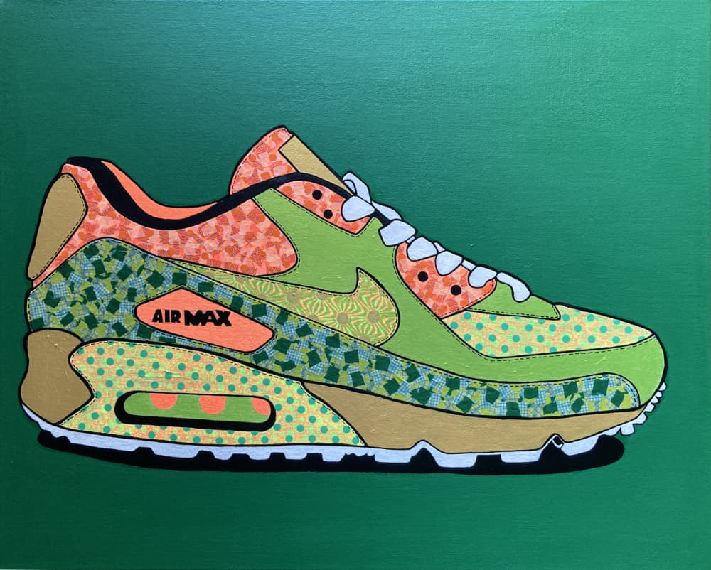 Vibrant Patterned Sneaker by David Galan — canvas wall art