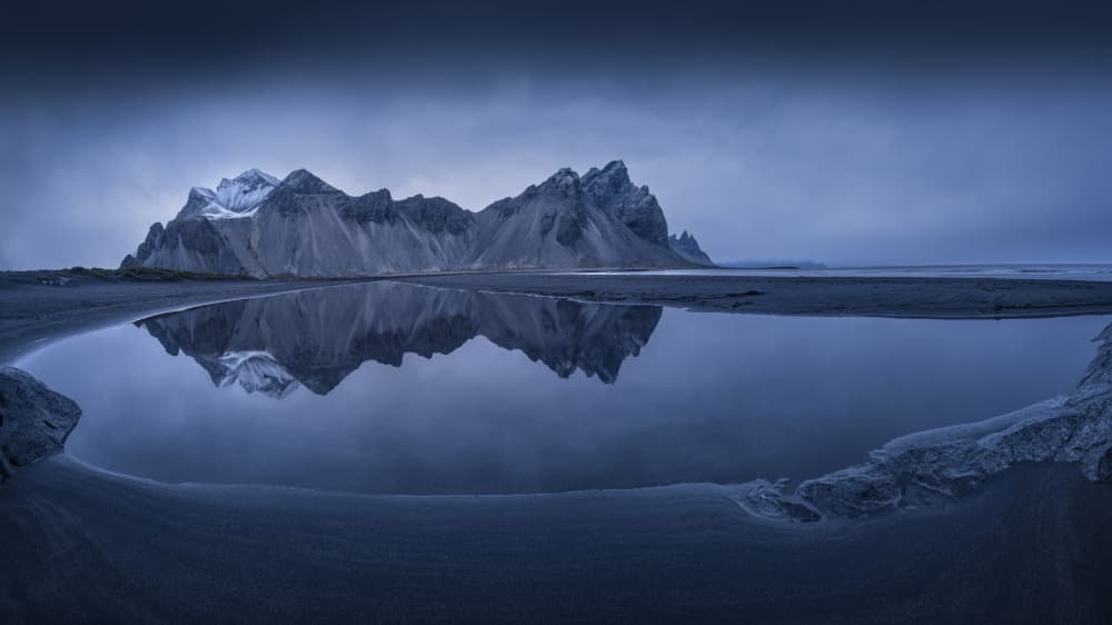 Moody Mountain Reflection by Jenny L. Zhang — canvas wall art