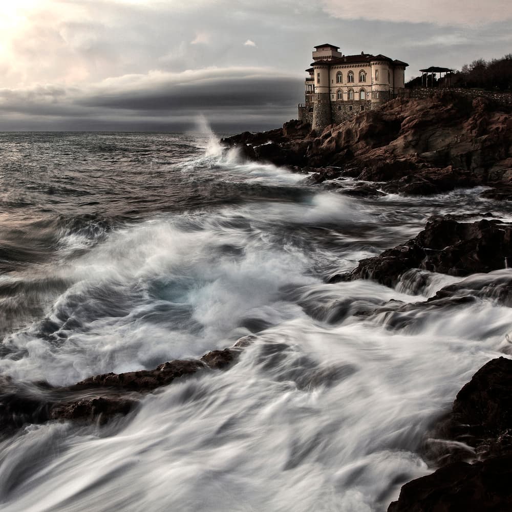 Dramatic Coastal Mansion by Alessandro Gauci — canvas wall art