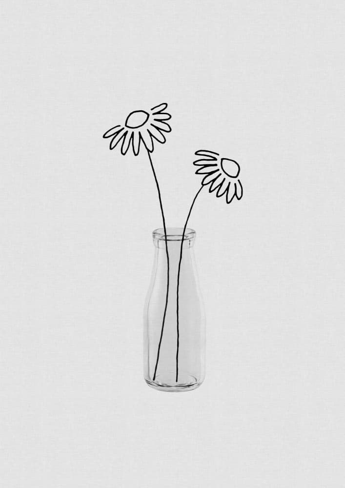 Line Art Daisies by Orara Studio — canvas wall art