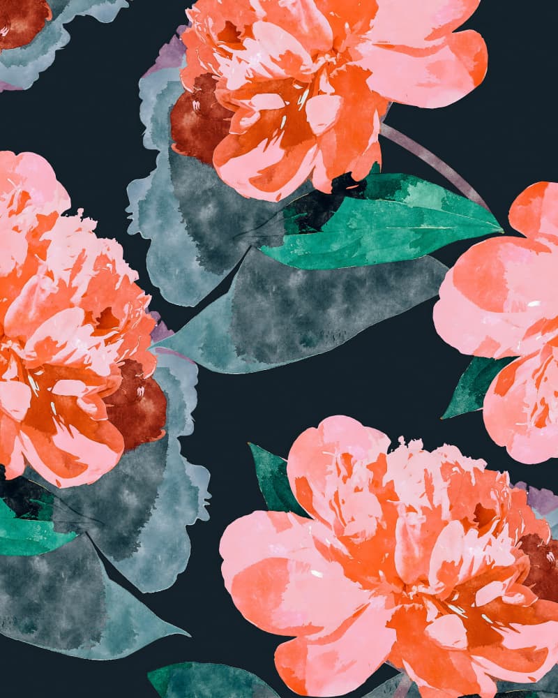 Vibrant Peony Bloom Pattern