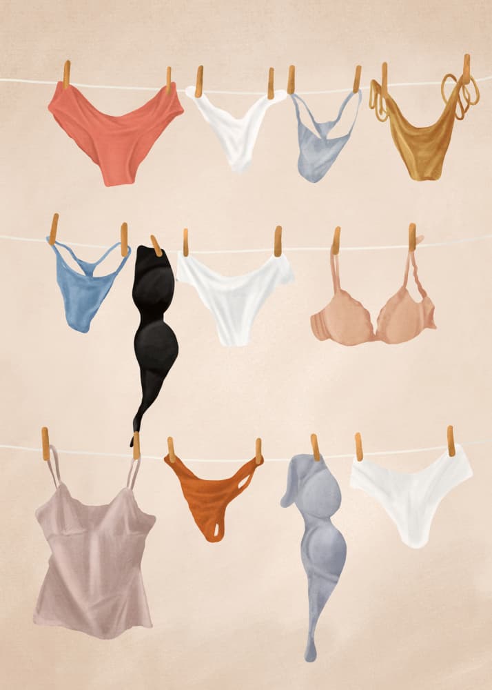 Lingerie On The Line by Flow Line — canvas wall art