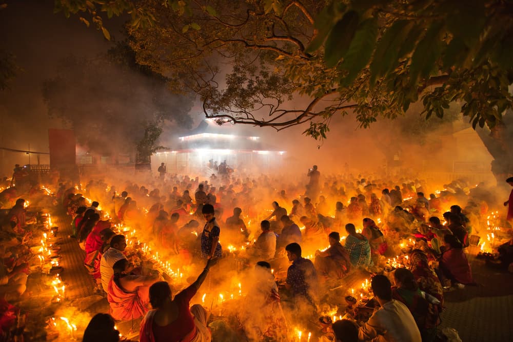 Candlelit Spiritual Gathering by Azim Khan Ronnie — canvas wall art