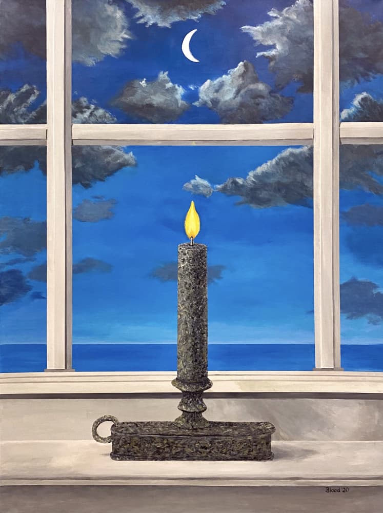 Candlelit Night Window by Tom Blood — canvas wall art