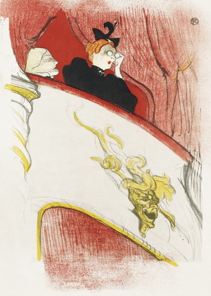 Balcony With a Gilded Grotesque Mask (1894) by TOULOUSE LAUTREC — canvas wall art