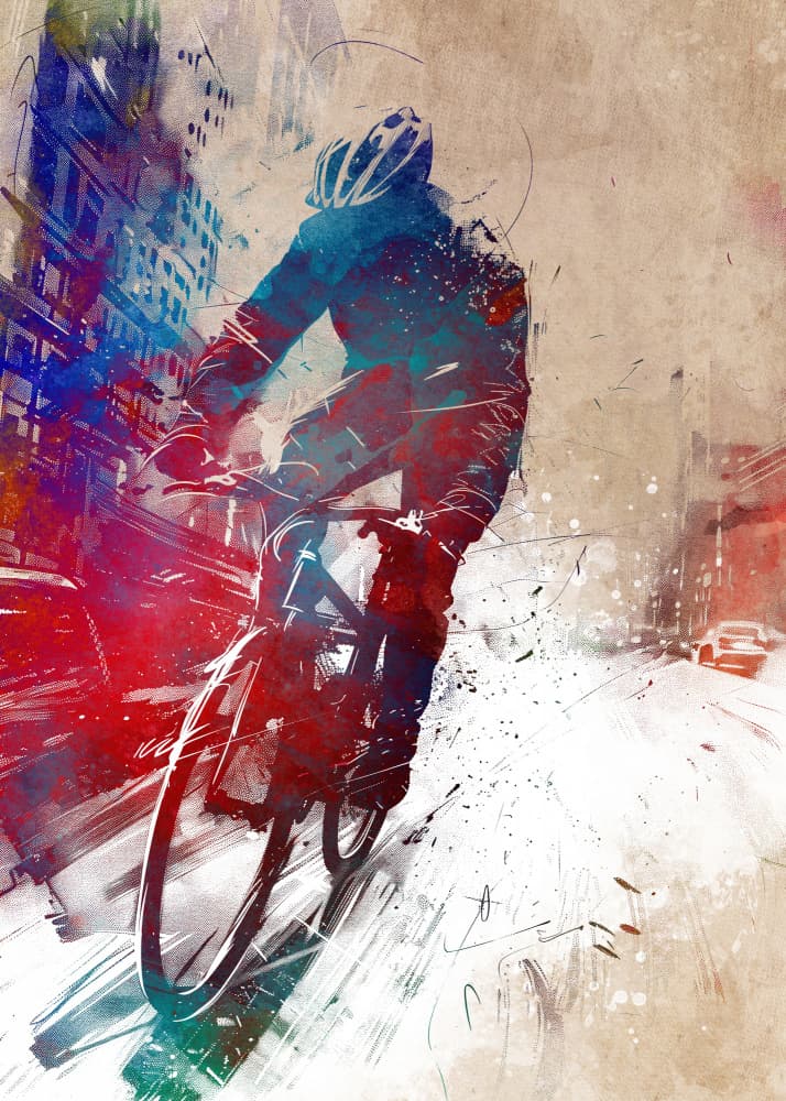Dynamic City Cycling by Justyna Jaszke — canvas wall art