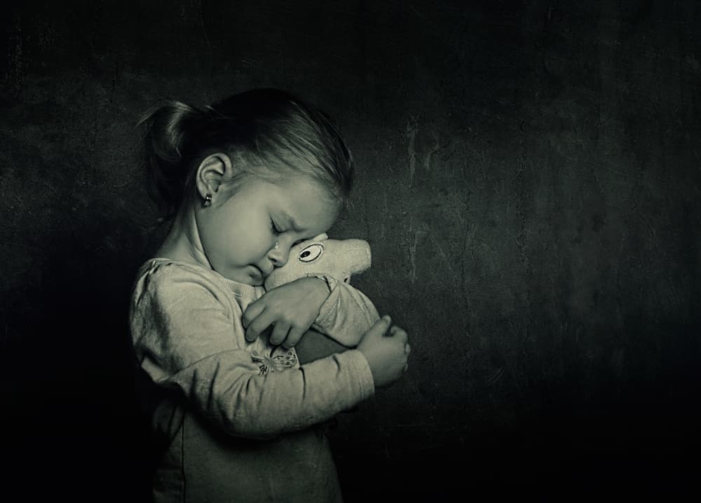 Little Girl's Comfort by Adrian Vrican — canvas wall art