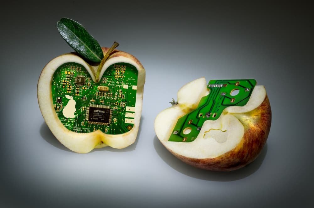 Smart Apple by Christian Roustan (Kikroune) — canvas wall art