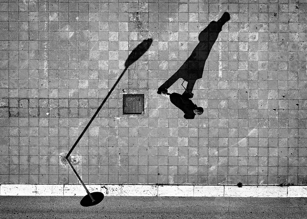 Urban Shadow Walker by Elena Raceala — canvas wall art