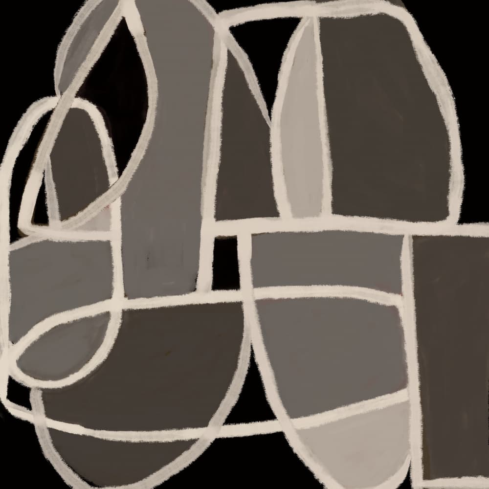 Monochrome Abstract Shapes by Sharyn Bursic — canvas wall art
