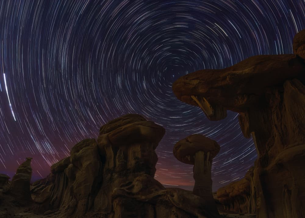 Swirling Stars Desert Night by Hanping Xiao — canvas wall art