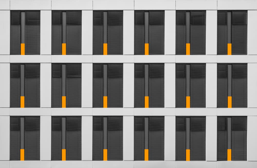Abstract Orange Grid by Roland M Schwerdtfeger — canvas wall art