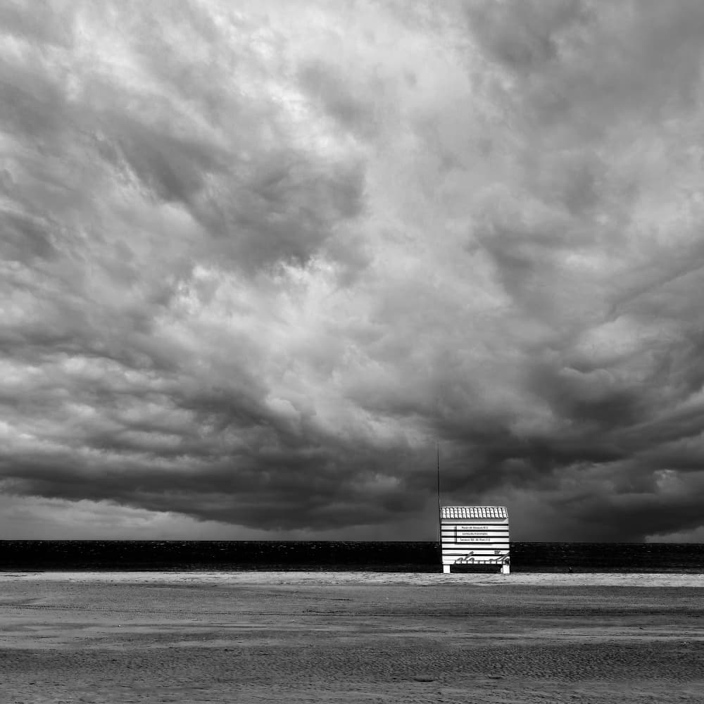 Stormy Beach Hut by Eric Mattheyses — canvas wall art