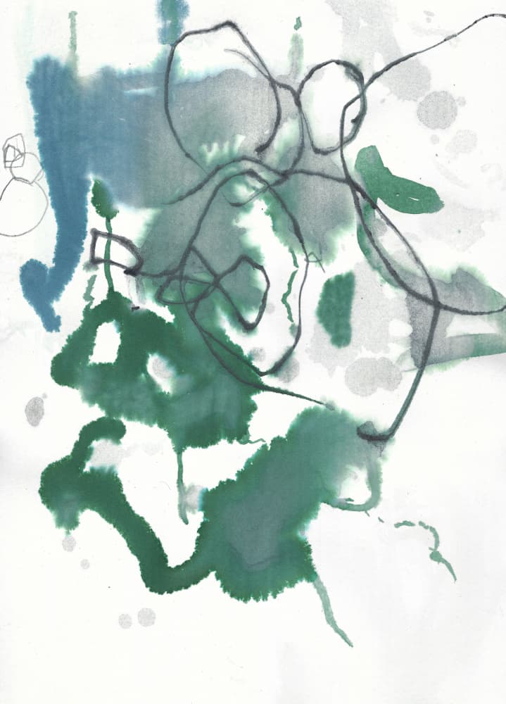 Teal Green Organic Flow by Annick — canvas wall art