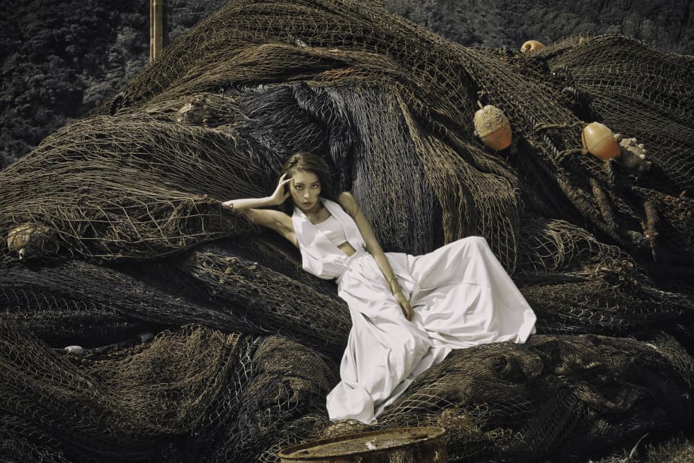 Elegant Woman on Nets by KOIKI — canvas wall art