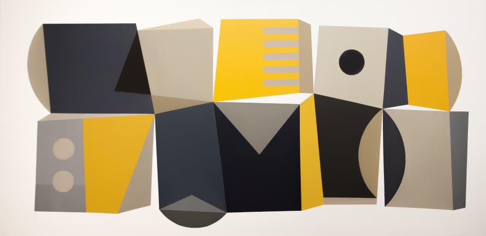 Geometric Block Composition by Ildefonso Martín — canvas wall art