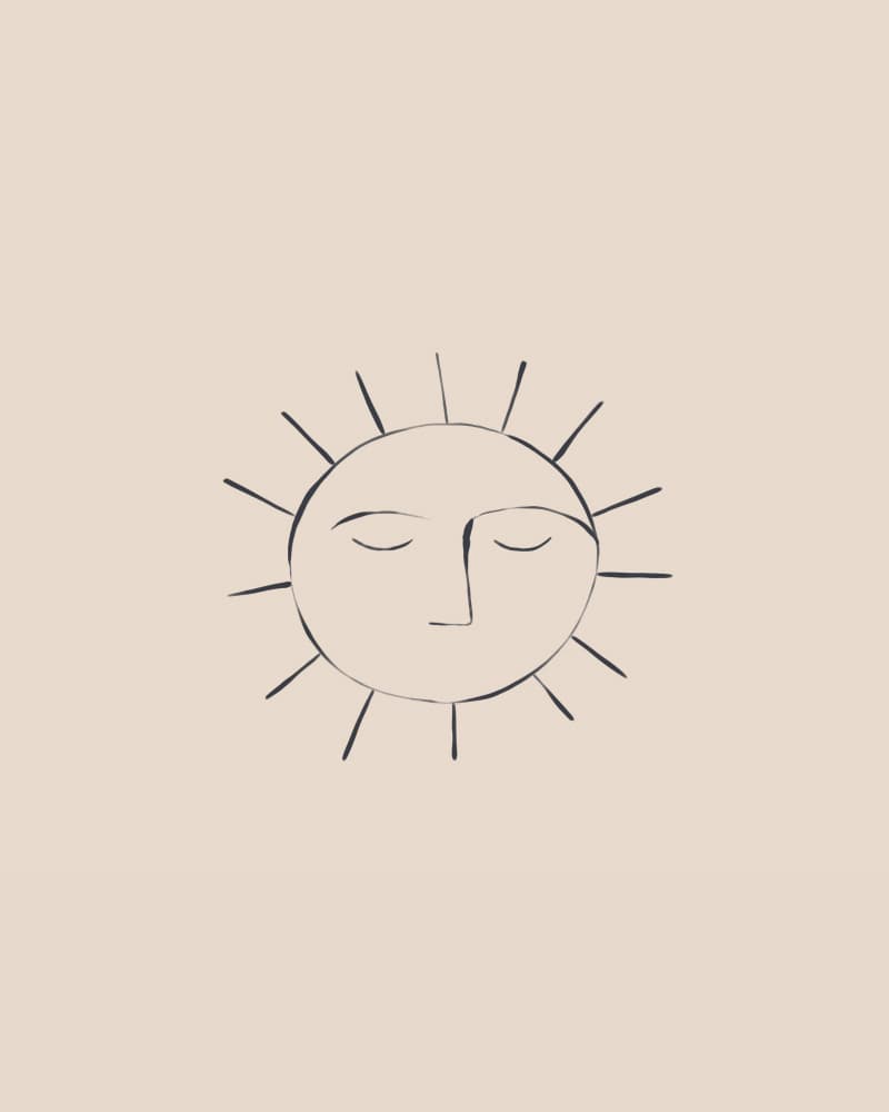 Peaceful Sun Face by Ivy Green Illustrations — canvas wall art