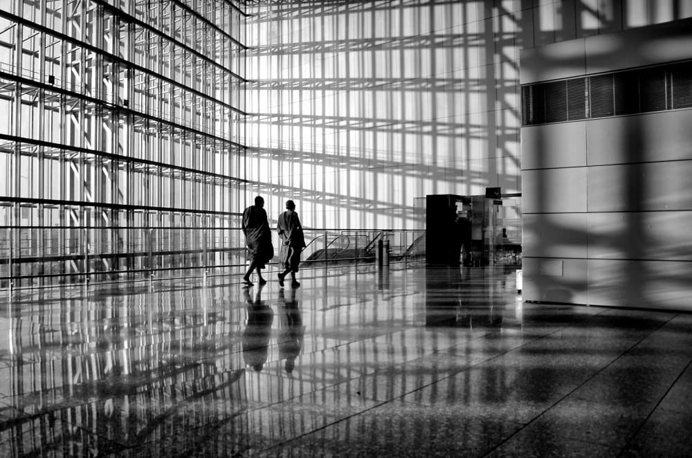 Walking Through Light and Shadow by Avishek Das — canvas wall art