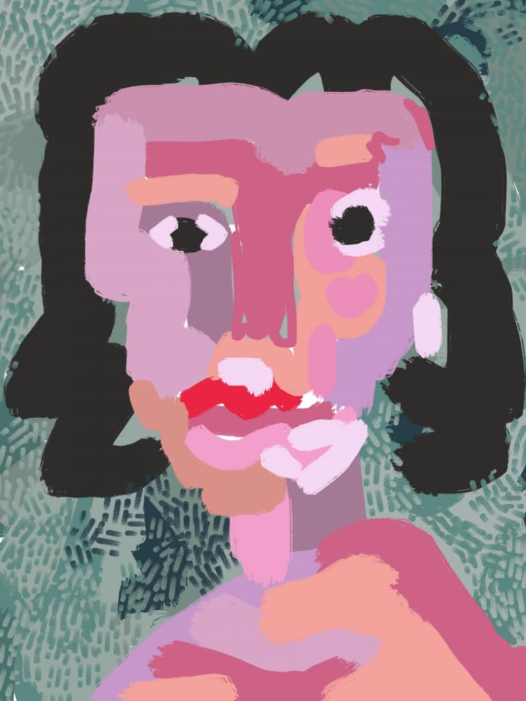 Colorful Abstract Portrait by Little Dean — canvas wall art