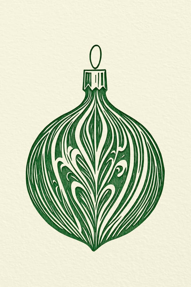 Woodcut Bauble by Pictufy Studio — canvas wall art