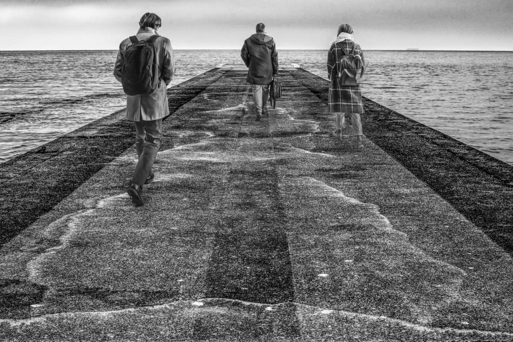 Ethereal Pier Journey by sirou.minami — canvas wall art