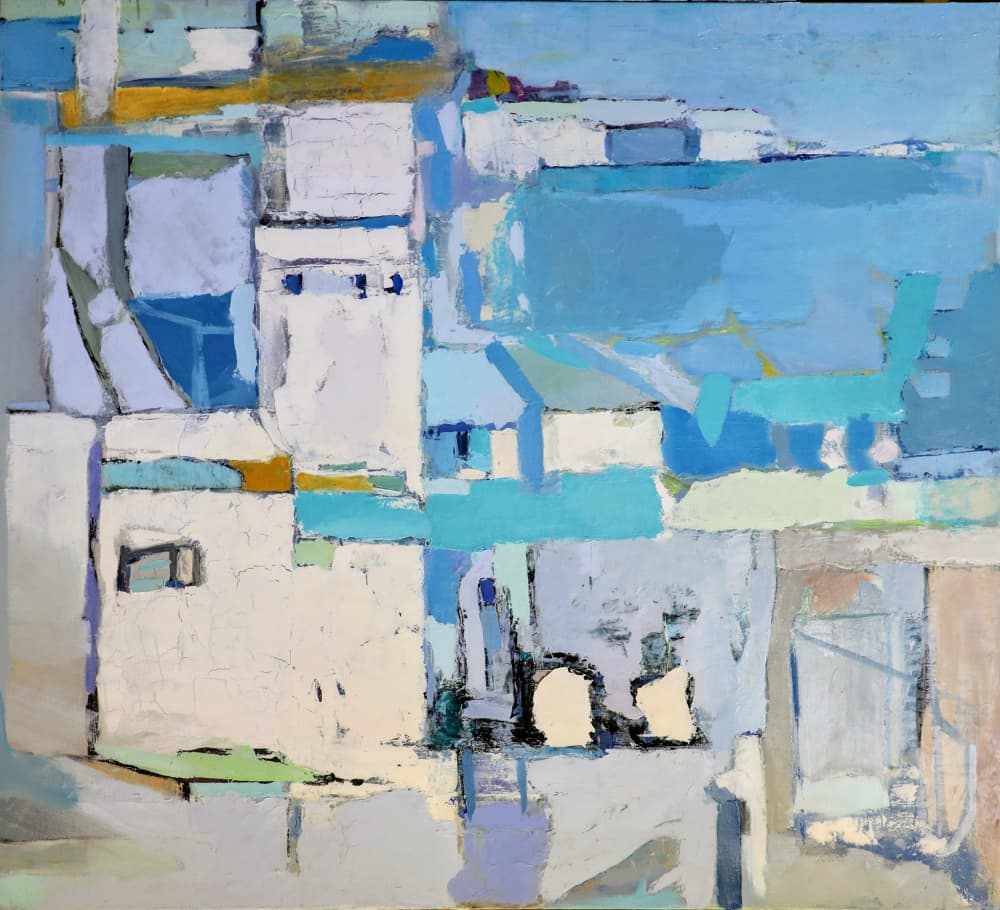 Coastal Cityscape Abstract by Elena Shraibman — canvas wall art