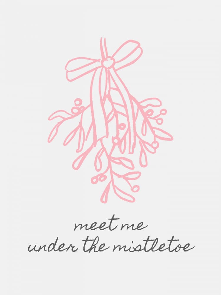 Under The Mistletoe Kiss by Jolly and Dash — canvas wall art