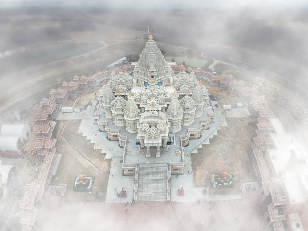 Misty Temple View by Ling  Lu — canvas wall art