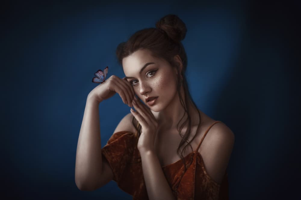 Serene Butterfly Portrait by Sima Bivolarska — canvas wall art