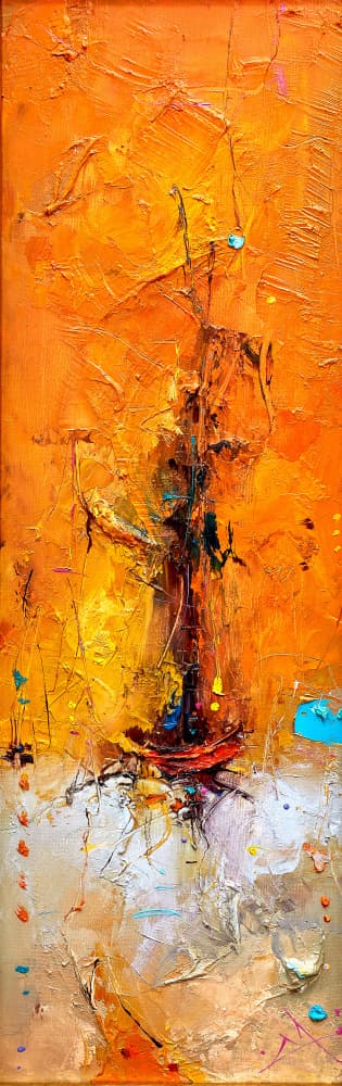Dynamic Golden Abstract by Stanislav Lazarov — canvas wall art