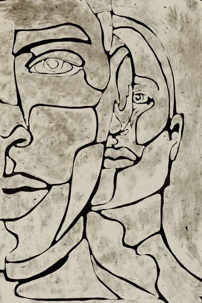 Fragmented Faces by Treechild — canvas wall art