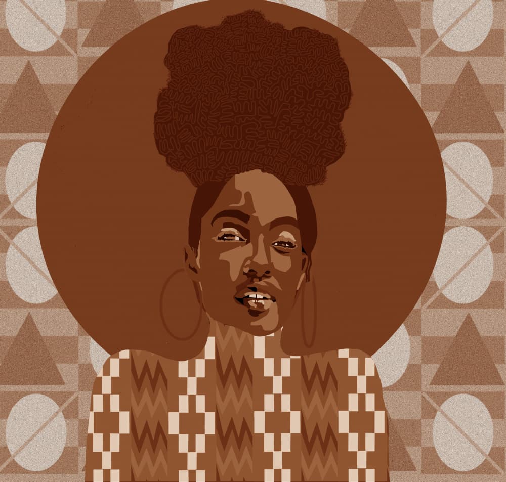 Confident Afro Woman by Lynnda Rakos — canvas wall art