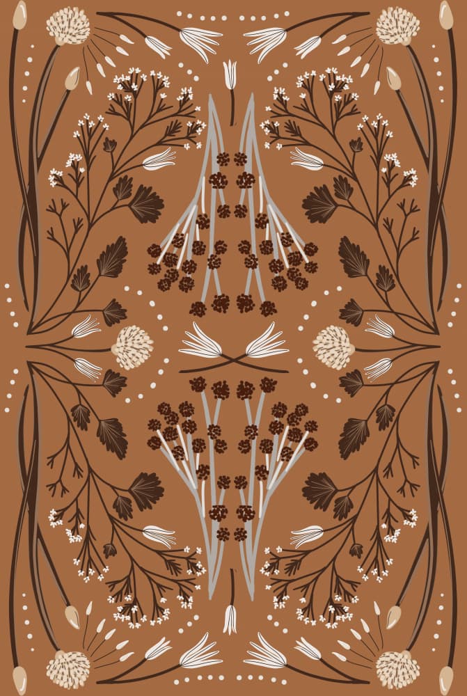 Folk Mirrored Botanicals - Earth Tones by Anis Illustration — canvas wall art