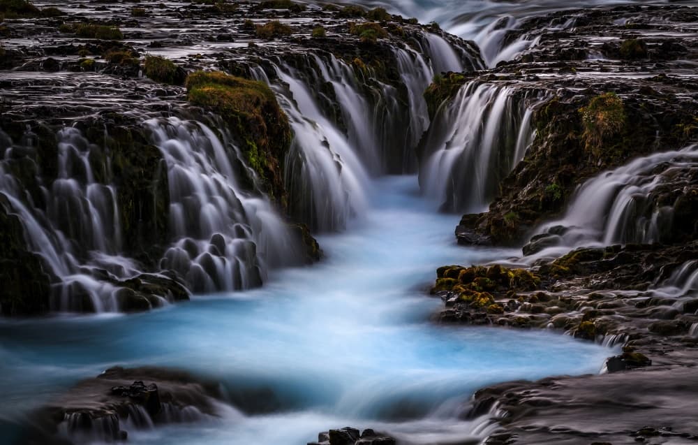 Blue Waterfall Cascade by Sus Bogaerts — canvas wall art
