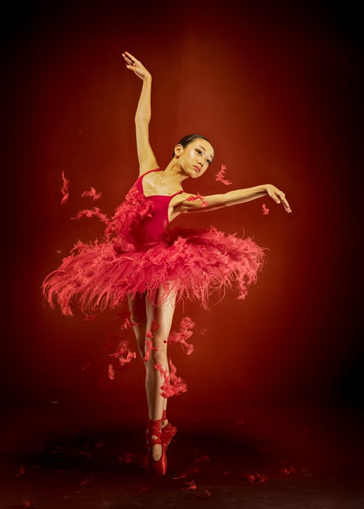Fiery Red Ballerina by Angela Muliani Hartojo — canvas wall art