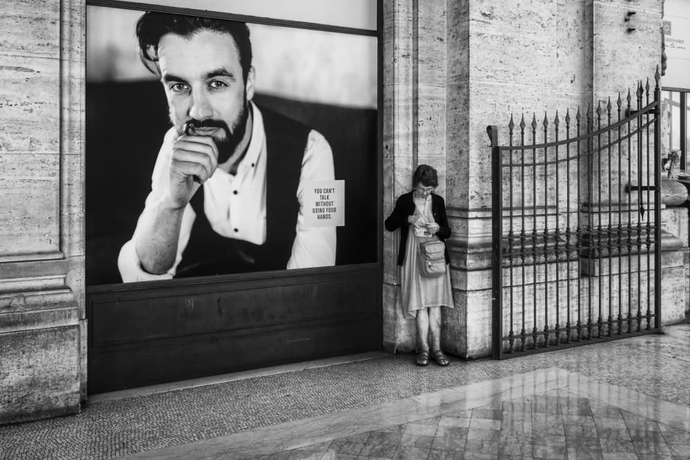 Urban Portrait and Woman by Giuseppe Grimaldi — canvas wall art