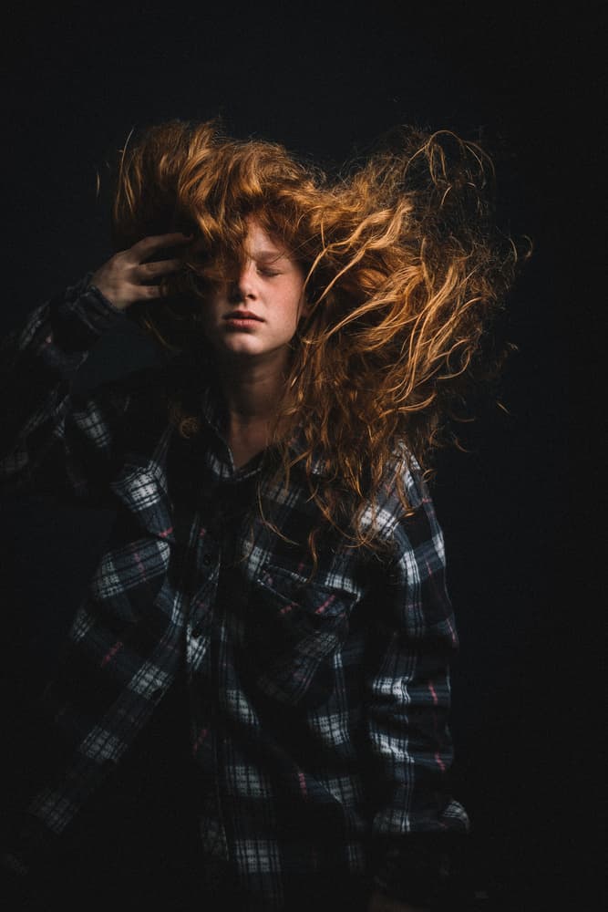 Voluminous Red Hair by Nir Amos — canvas wall art