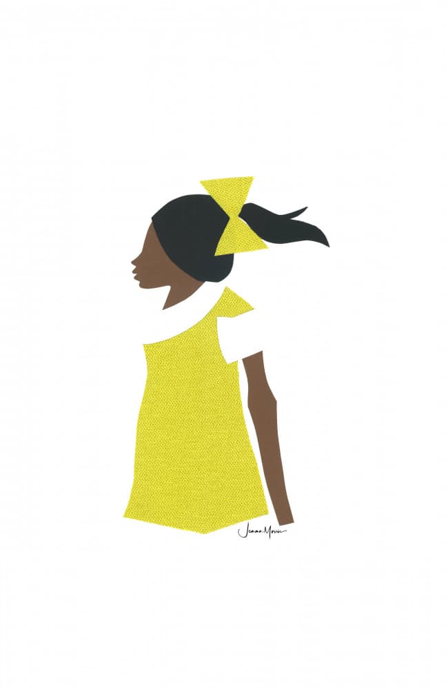 Girl with Yellow Bow by Jemma Morris — canvas wall art
