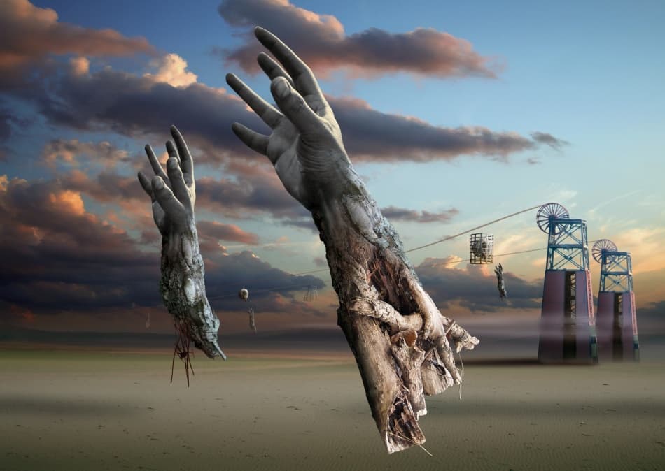 Surreal Desert Hands by Radoslav Penchev — canvas wall art