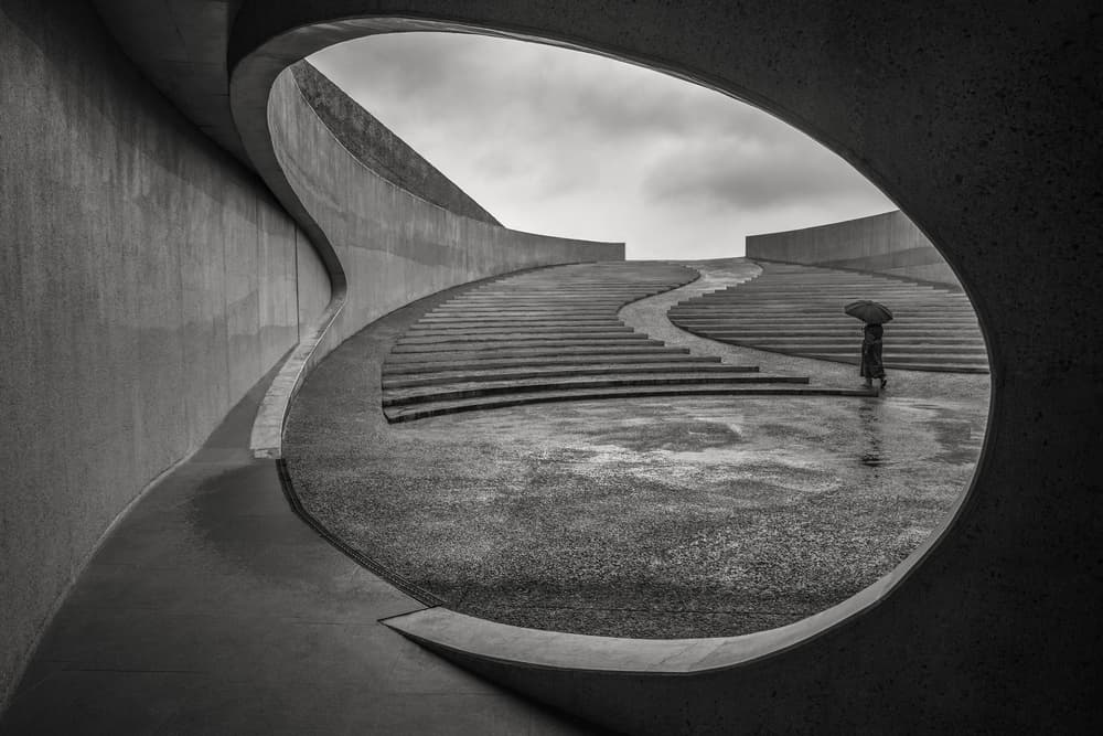 Monochrome Concrete Ascent by Roelof de Hoog — canvas wall art